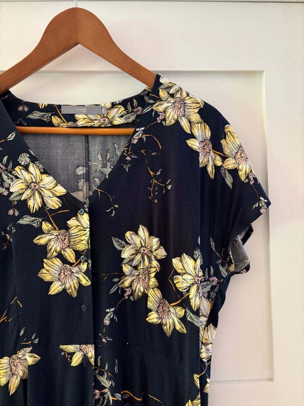 b. young - Floral dress - Navy - Size 40